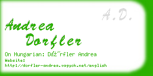 andrea dorfler business card